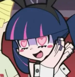 😍 5c3922be Stocking Anarchy Panty & Stocking with Garterbelt Anime, Miłość, Oczy w serca, Słodkie, Dziewczyna, Kreskówka telegram sticker