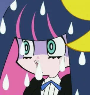 🌟 80cad171 Stocking Anarchy Panty & Stocking with Garterbelt Anime, Łzy, Płacz, Kreskówka, Zszokowany telegram sticker