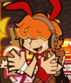 🌟 d1fc0153 królik, anime, kasyno, hazard, rudowłosa, słuchawki, strój królika telegram sticker