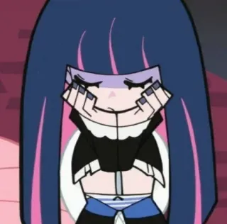 🌟 d4769750 Panty Anarchy Panty & Stocking with Garterbelt Anime, Dziewczyna, Kreskówka, Smutny, Manga telegram sticker