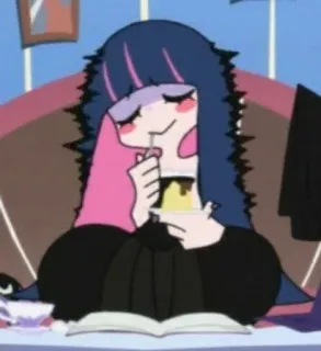 😋 d57864bb Stocking Panty & Stocking with Garterbelt Anime, Jedzenie, Deser, Pończocha, Panty and Stocking telegram sticker