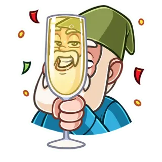 🍾 400102e3 świętowanie, toast, na zdrowie, szampan, impreza, picie telegram sticker