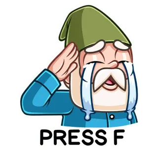 😢 7c7ffa16 PRESS F Meme, Wciśnij F, Smutny, Płaczący, Salut, Szacunek telegram sticker