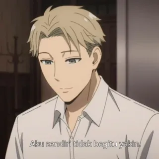 🚰 1890e90d Loid Forger Spy x Family Aku sendiri tidak begitu yakin. 애니메이션, 스파이 패밀리, 로이드 포저, 캐릭터, 남성, 인도네시아, 인도네시아 명언 telegram sticker