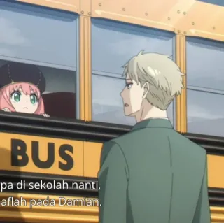 🚰 d67c3648 pa di sekolah nanti, aflah pada Damian. 애니메이션, 버스, 학교, 스파이 패밀리 telegram sticker