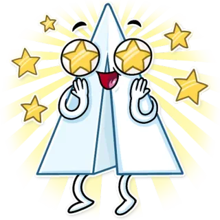 🤩 380a6d48 紙飛行機, 星, 漫画, 可愛い, マスコット, 飛行機 telegram sticker