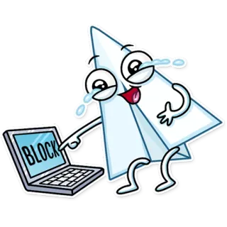 😂 f36a8a02 BLOCK 紙飛行機, ラップトップ, ブロック, 漫画, 泣く, 悲しい telegram sticker