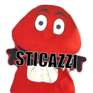😀 f2180954 STICAZZI czerwona postać, włoski slang, przekleństwo, obraźliwe telegram sticker
