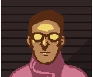 🤩 b6be47b4 พิกเซลอาร์ต, บุคคล, แว่นตา, ภาพเหมือน telegram sticker