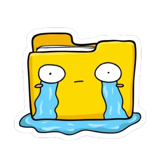 😭 3496657a carpeta, llorar, triste, dibujo animado, documento, archivo, amarillo, emociones whatsapp sticker