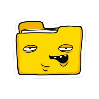 😣 4309b689 carpeta, dibujo animado, emoticono, divertido, ordenador, archivo whatsapp sticker