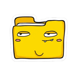 😏 4abd2dbf carpeta, dibujos animados, emoticono, divertido, pegatina whatsapp sticker