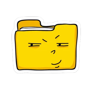 😒 b7e2fa64 carpeta, emoji, cara, archivo, ordenador, amarillo whatsapp sticker