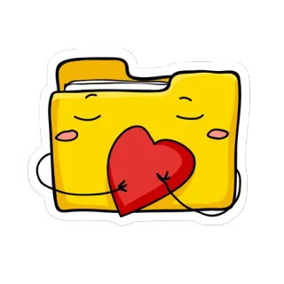 ❤ c5e6bc90 carpeta, corazón, dibujos animados, archivo, amor, lindo whatsapp sticker