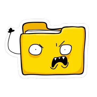 😠 e6e6ea60 carpeta, dibujos animados, enojado, oficina, ordenador, archivo whatsapp sticker
