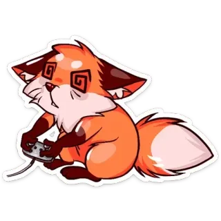 🎮 02cff896 fox, animal, cartoon, gaming, cute, sticker, funny whatsapp sticker