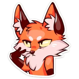 👀 6799210d fox, animal, cartoon, thinking, clever, smart whatsapp sticker