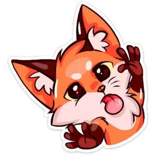 😛 925a775d fox, cartoon, animal, cute, sticker, playful, orange, furry whatsapp sticker