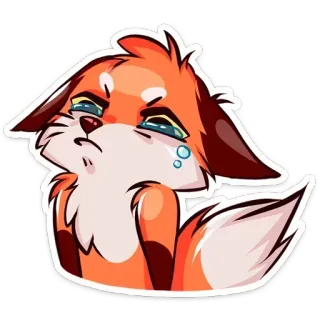 😭 a343396b fox, sad, crying, animal, tears, cartoon, sticker whatsapp sticker