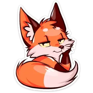 👂 cfe5af68 fox, cartoon, animal, cute, sticker, orange, smug, furry whatsapp sticker