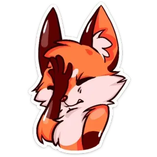 🤦‍♀️ d9c4b7ea fox, animal, cartoon, hand gesture, embarrassed, facepalm whatsapp sticker