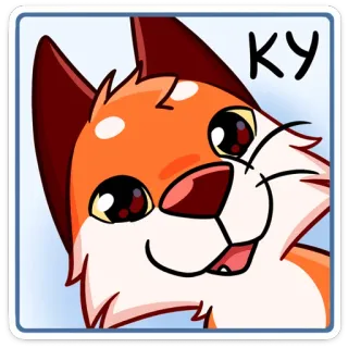 😱 49397693 КУ volpe, animale, cartone animato, carino, sorridente whatsapp sticker