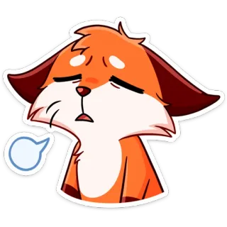 😮‍💨 b65aabfc volpe, triste, arrabbiato, stanco, animale, cartone animato, adesivo whatsapp sticker
