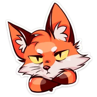 👿 74852548 rubah, hewan, kartun, stiker, oranye, imut, berbulu telegram sticker