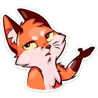 🙄 ff990286 rubah, kartun, binatang, oranye, imut, sarkastik telegram sticker