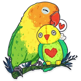 ❤️ 02375b04 lovebirds, birds, animal, cute, parrot whatsapp sticker