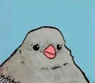 ☹️ 0867a627 oiseau, triste, animal, mignon telegram sticker