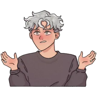 😳 8c0966aa 肩をすくめる, 人, 混乱, 質問, 不確実性, 漫画 telegram sticker