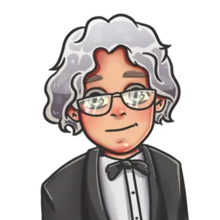 😎 27188718 cartoon, man, portrait, glasses, tuxedo whatsapp sticker