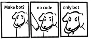 🤪 0943c274 Make bot? no code only bot perro, chatbot, programación, humor telegram sticker