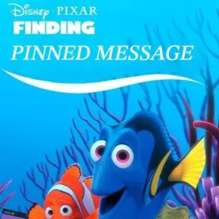 📕 859fadf1 Dory Finding Nemo PINNED MESSAGE Disney, Pixar, Buscando a Nemo, Dory, Nemo, pez, océano telegram sticker