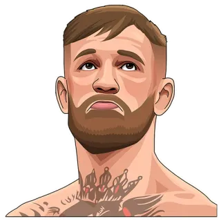 🤨 31b2883d Conor McGregor Conor McGregor, Kämpfer, Porträt, Mann, Tätowierung, Bart telegram sticker