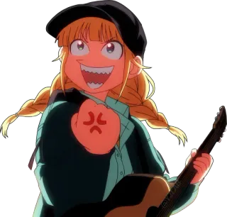 💢 08267293 Аниме, Гитара, Злой, Девушка, Персонаж, Мультфильм whatsapp sticker