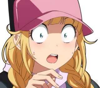 😳 194ed397 аниме, девушка, в шоке, удивлена, выражение, мультфильм whatsapp sticker