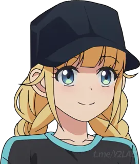 😊 38b9e9f1 Аниме, Мультфильм, Блондинка, Голубые глаза, Наклейка, Девушка whatsapp sticker