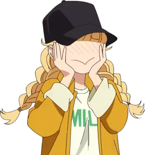 😊 91f89093 MILK Аниме девушка, Мультфильм, Стикер, Милый, Румянец, Молоко whatsapp sticker