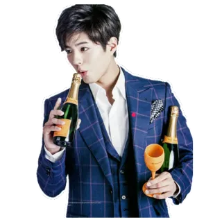 🍾 2b1be7ce Champagner, Party, Trinken, Feier, Mann whatsapp sticker