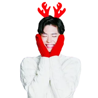 🤗 c3b8c73e Porträt, Person, Weihnachten, Pullover, Rentiergeweih whatsapp sticker