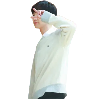 ✌️ 641d4f8f korea, pria, gestur, simbol perdamaian, potret, senyum, bahagia telegram sticker