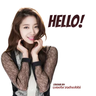 🙋 3030e10c HELLO! xin chào, lời chào, phụ nữ, chân dung, nụ cười, Hàn Quốc telegram sticker