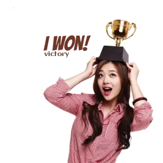 🏆 ad7aa070 I WON! victory người chiến thắng, thành công, cúp, thành tích, ăn mừng telegram sticker