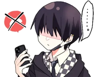 🌟 cb189e77 anime, telefono, confuso, personaggio, adesivo whatsapp sticker