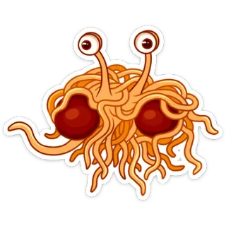 👀 71685922 Flying Spaghetti Monster religion, parody, humor, spaghetti, monster telegram sticker