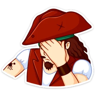 😕 fb8bd140 pirate, facepalm, cartoon, sticker, regret, disappointment telegram sticker