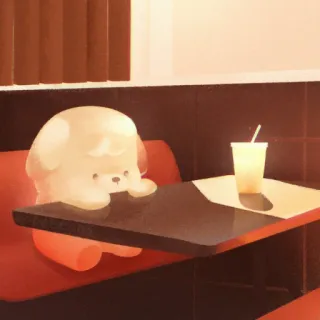 ✨ 2191a853 犬, カフェ, 飲み物, 可愛い, かわいい, チル telegram sticker