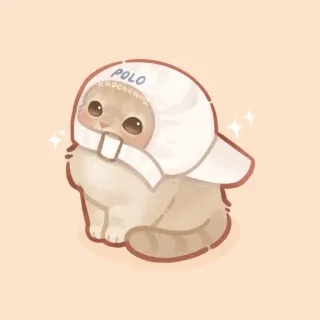 ✨ 3a43dfc3 POLO 猫, 子猫, ポロ, 動物, かわいい, 帽子 telegram sticker